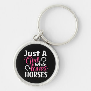 Cute Horse Lover Cowgirl Farm Country Horseback Keychain