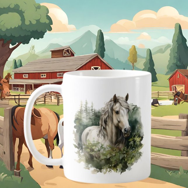 Cute horse lovers add monogram coffee mug (Creator Uploaded)