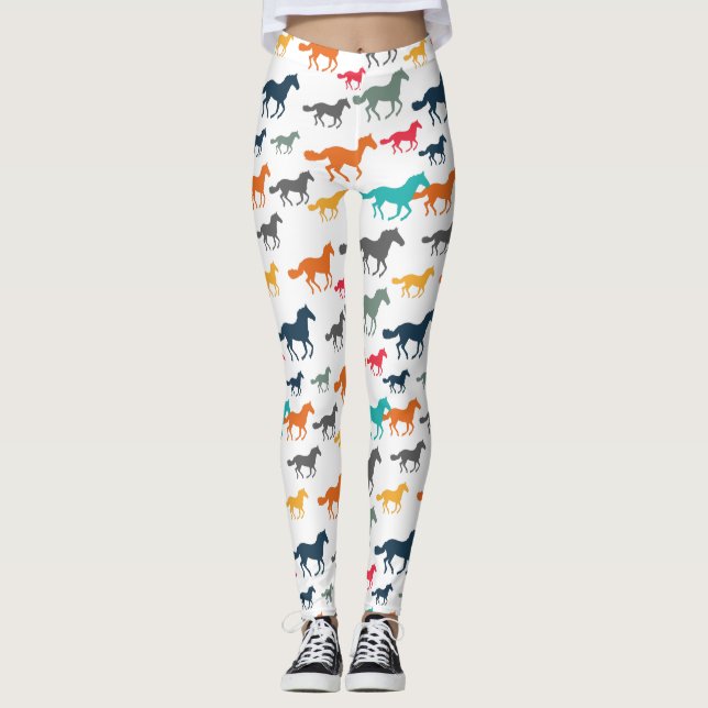 Cute Horse Pattern Leggings (Front)