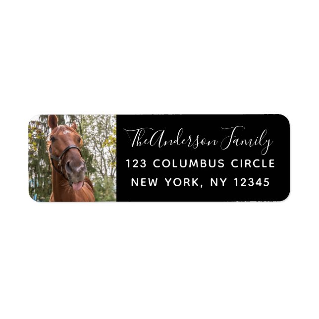 Cute Horse Photo Custom Return Address (Front)