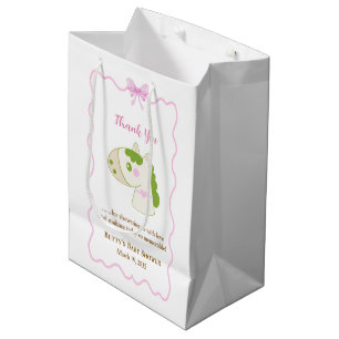 Cute Horse Pink Custom Girl Baby Shower Thank You  Medium Gift Bag