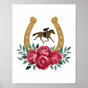 Cute Horse Racing Roses Ky 151st Derby Horse Party Poster