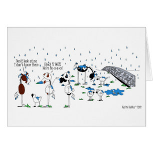 Cute Horse & Sheep Cartoon