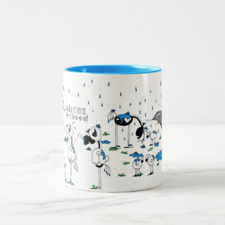 Cute Horse & Sheep Cartoon Two-Tone Coffee Mug