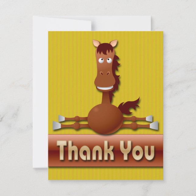 CUTE HORSE THANK YOU NOTE CARDS (Front)