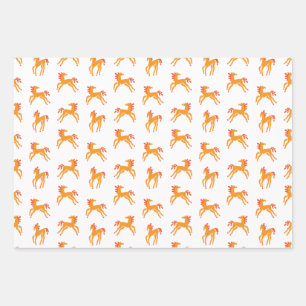 Cute horse  wrapping paper sheet