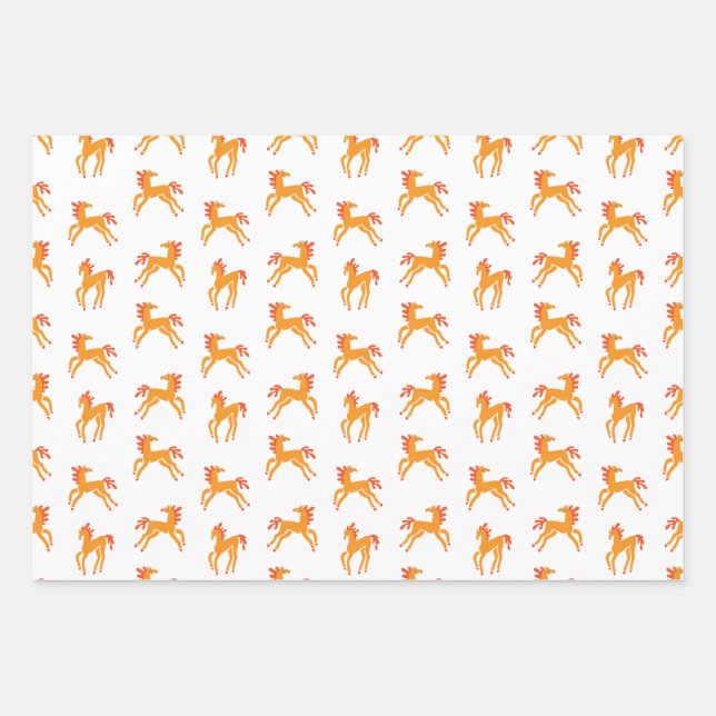 Cute horse  wrapping paper sheet (Front)