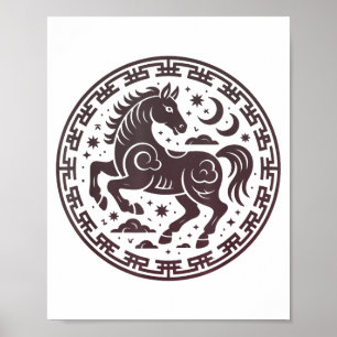 Cute Horse Year Girl Loves Unicorn Animal Vibes Fo Poster