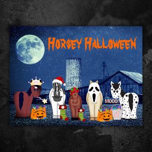 Cute Horses in Costumes Horsey Halloween Horse Poster
