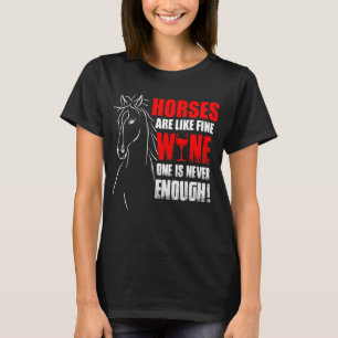 Cute Horses & Wine Equestrian Horses Cowgirl Pony T-Shirt
