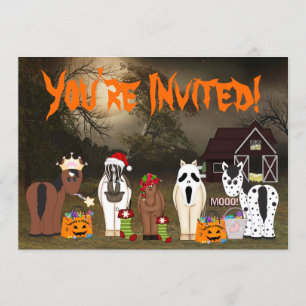 Cute Horsey Halloween Holiday Horse Party Invitation