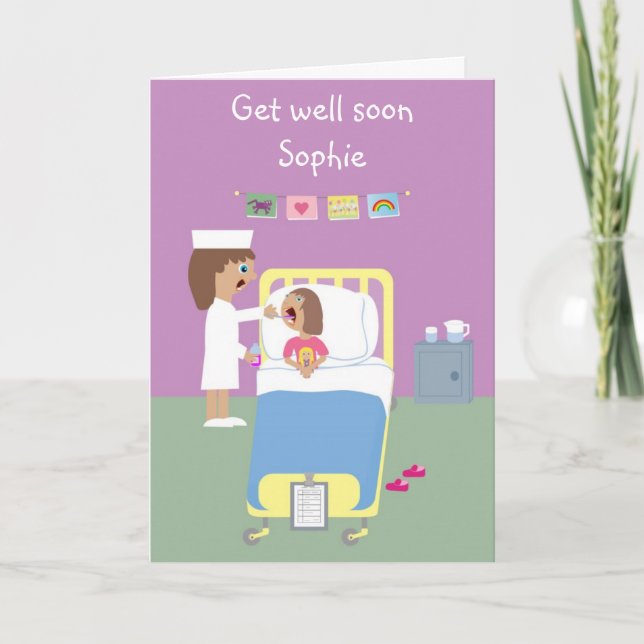 Cute Hospital Get Well Soon card (Front)