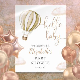 Cute Hot Air Balloon Baby Shower Welcome Sign