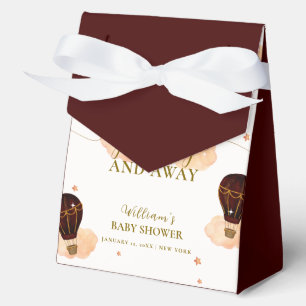 Cute Hot Air Balloon Jungle Lion Boy Baby Shower Favor Box