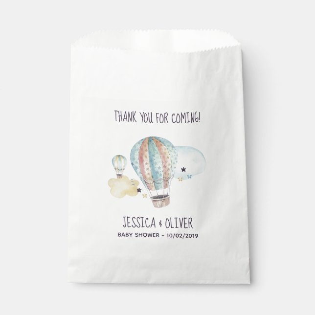 Cute Hot Air Balloon Party Favour Bag (Front)