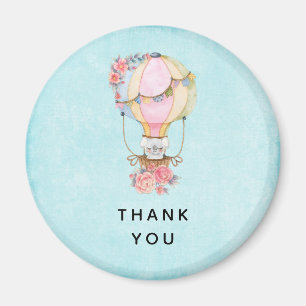 Cute Hot Air Balloon Watercolor Thank You Magnet