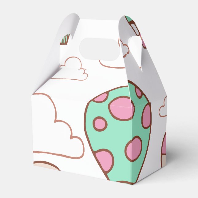 Cute Hot Air Balloons Pattern Favor Box (Front Side)