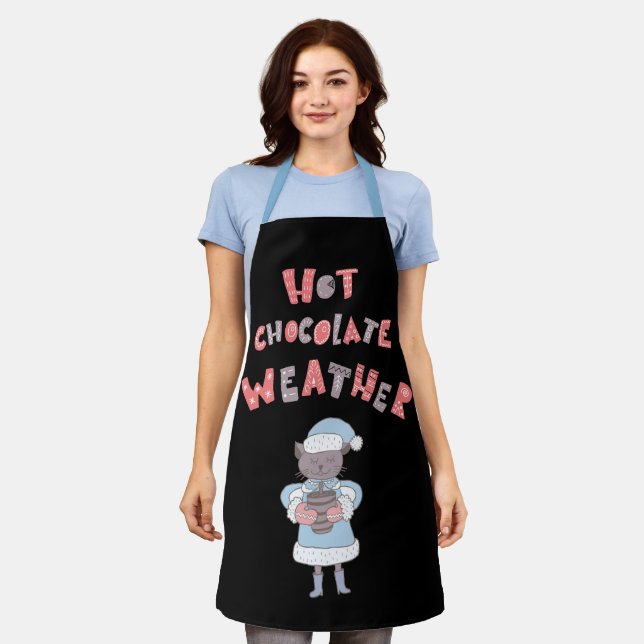 Cute Hot Chocolate Weather Winter Mother to Be Apron (Worn)