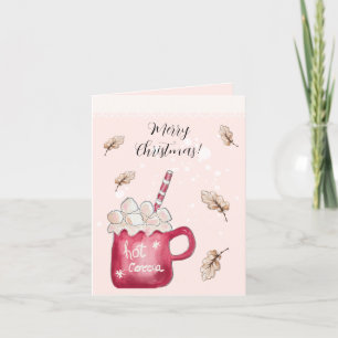 Cute Hot Cocoa Holiday Illustration Card