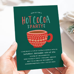 Cute Hot Cocoa Party Holiday Invitation
