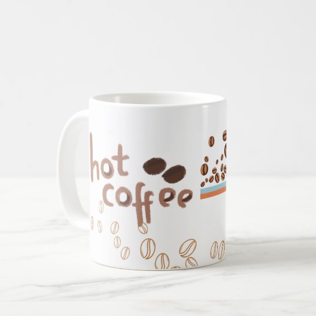 Cute Hot Coffee Mug (Front Left)