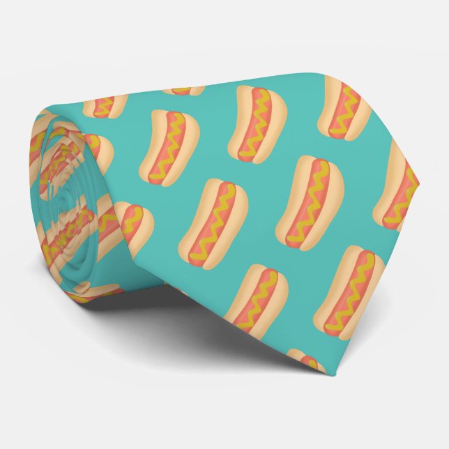 Cute hot dogs design tie (Rolled)