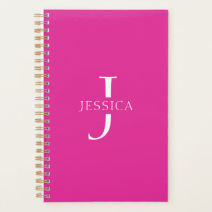 Cute Hot Pink Fun Modern Girly Monogram      Planner