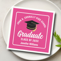 Cute Hot Pink Graduation Party Personalized