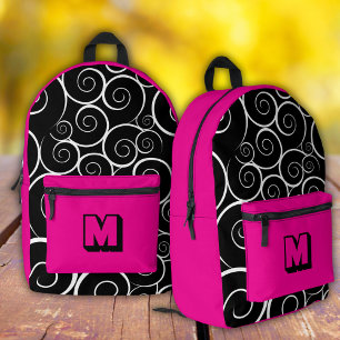 Cute hot pink pattern girls Printed Backpack
