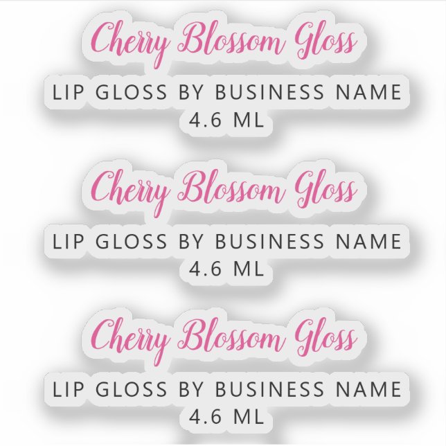 Cute Hot Pink Script Clean Lip Gloss Makeup (Front)