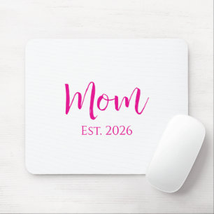 Cute Hot Pink Script New Mom Mother's Day  Mouse Pad