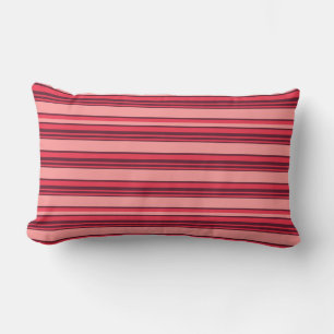 Cute hot pink stripes lumbar pillow
