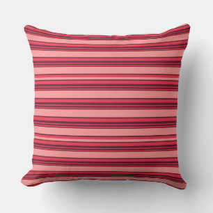 Cute hot pink stripes throw pillow
