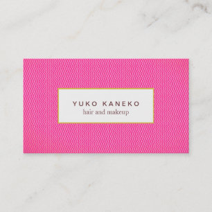Cute Hot Pink Subtle Chevron Pattern Beauty Salon Business Card