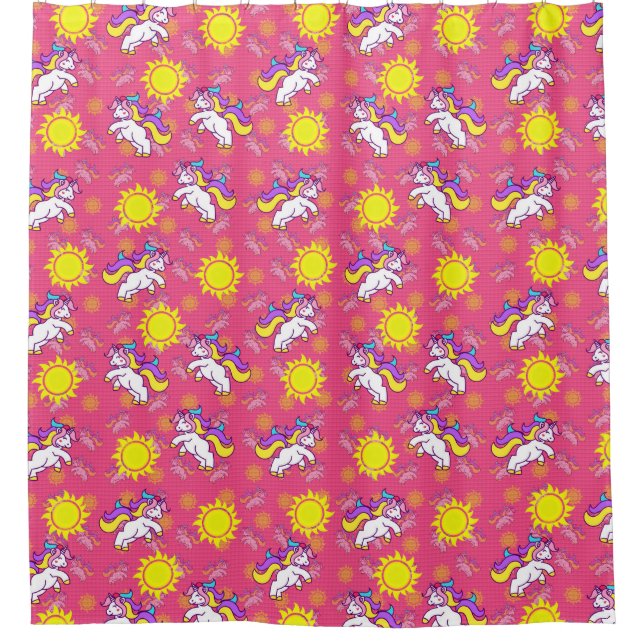Cute Hot Pink Sunny Unicorn Pattern Design (Front)