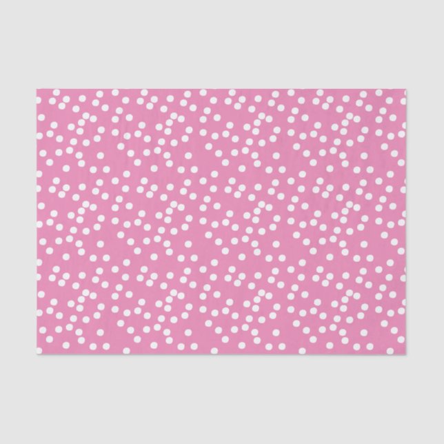 Cute Hot Pink & White Confetti / Polkadots Tissue Paper (Front)