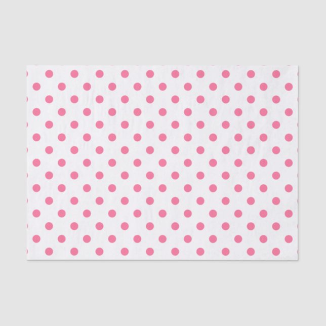 Cute Hot Pink & White Polkadots Tissue Paper (Front)