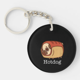 Cute Hotdog Lovely Pug Dog Lover Keychain