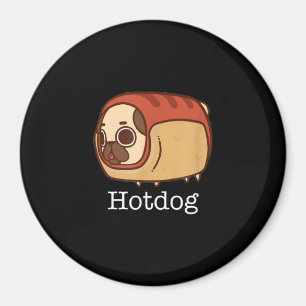 Cute Hotdog   Lovely Pug Dog Lover Magnet