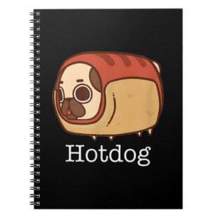 Cute Hotdog Lovely Pug Dog Lover Notebook