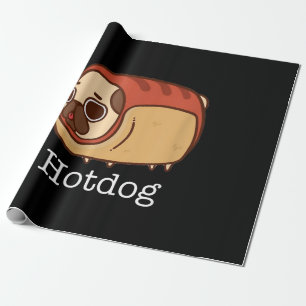 Cute Hotdog   Lovely Pug Dog Lover Wrapping Paper