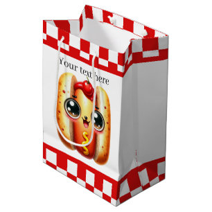 Cute hotdog lovers customizable  medium gift bag