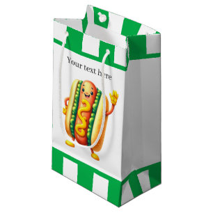 Cute hotdog lovers customizable  small gift bag
