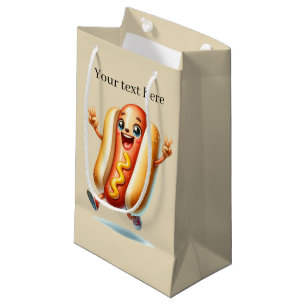 Cute hotdog lovers customizable small gift bag