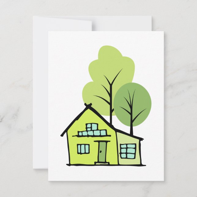 Cute House Drawing Client Appreciation Notecards (Front)