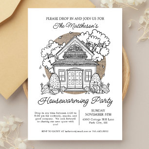 Cute House Drop In Housewarming Party Invitation