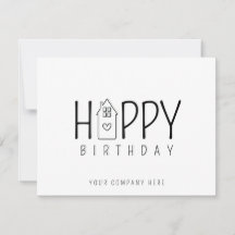 Cute House Real Estate Happy Birthday  
