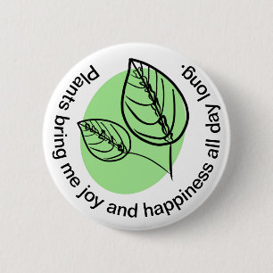 Cute Houseplant Botanical Caring for Plants 2 Inch Round Button