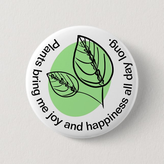 Cute Houseplant Botanical Caring for Plants 2 Inch Round Button (Front)