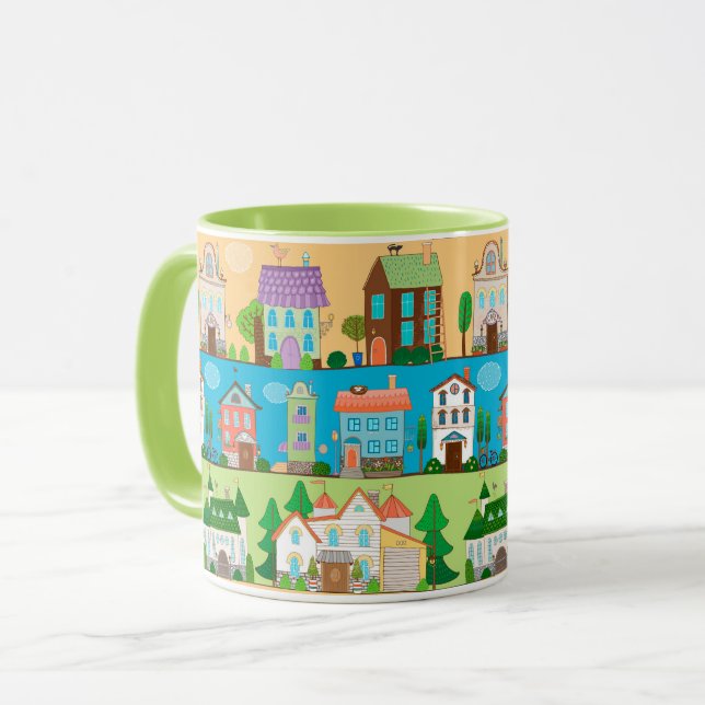 Cute Houses Mug (Front Left)